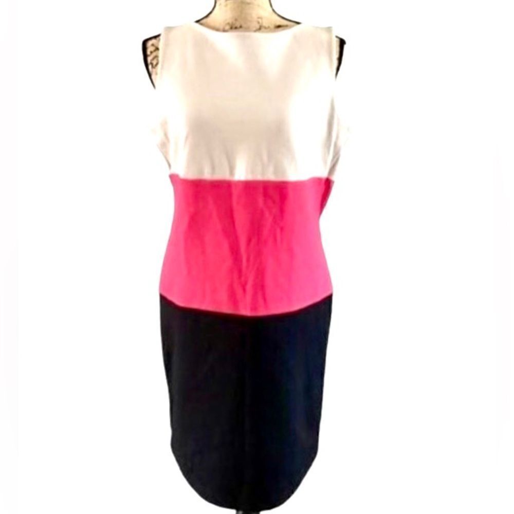 MICHAEL Michael Kors Colorblocked Dress in Cream/Hot Pink/Black Women’s 14P